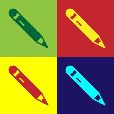Silgi simgesine sahip Pop Art Kalem Renk arkaplanına izole edilmiş. Çizim ve eğitim araçları. Okul sembolü. Vektör.