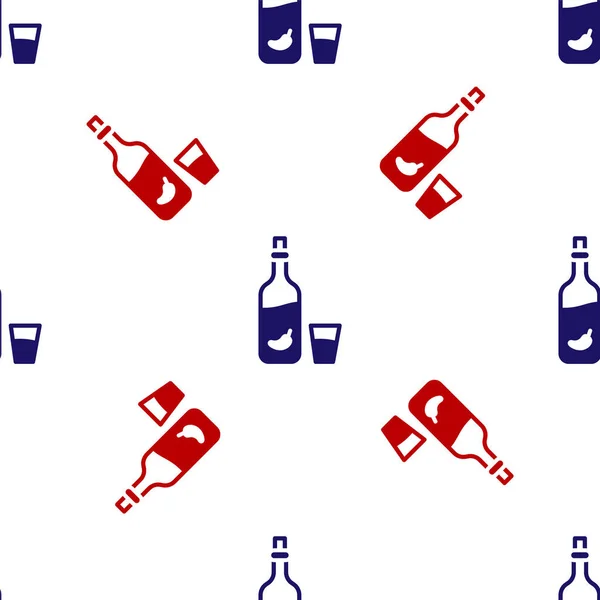 Vodka Bleue Rouge Avec Poivre Icône Verre Isolé Motif Sans — Image vectorielle