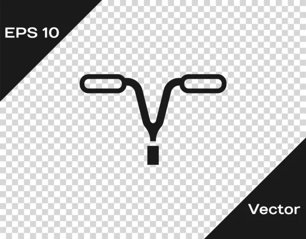 Schwarzes Fahrradlenker Symbol Isoliert Auf Transparentem Hintergrund Vektor — Stockvektor