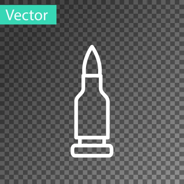 Белая Линия Пуля Значок Изолирован Прозрачном Фоне Вектор — стоковый вектор