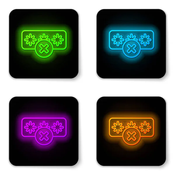 Glowing Neon Line Password Protection Safety Access Icon Isolated White — Stock Vector