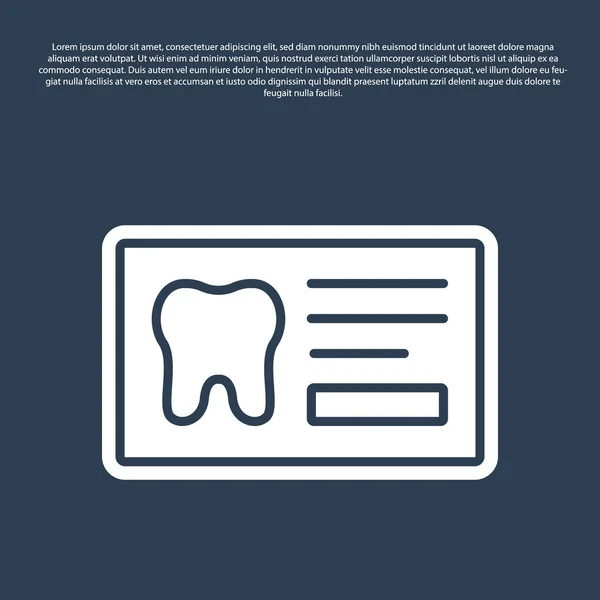 Linha Azul Clipboard Com Cartão Dental Paciente Ícone Registros Médicos —  Vetores de Stock