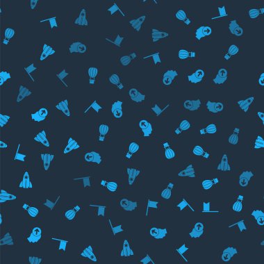 Konum belirleyicisi, sıcak hava balonu, kafa avlama konsepti ve sorunsuz şablon üzerine başlangıç projesi. Vektör.