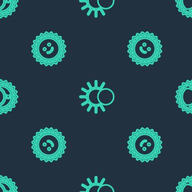 Güneş tutulması çizgisini, Güneş 'i ve kusursuz deseni ayarla. Vektör.