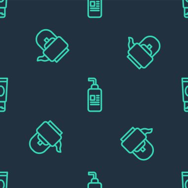 Krem ya da losyon kozmetik tüpü, saplı ve pürüzsüz desenli kettle. Vektör