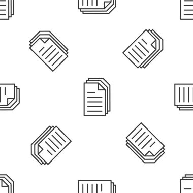 Gri çizgi Dosya simgesi beyaz arkaplanda kusursuz desen izole etti. Kontrol listesi simgesi. İş konsepti. Vektör.