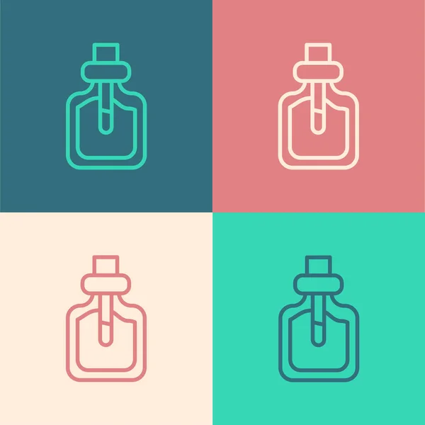 Pop Art Line Perfume Icon Isolated Color Background Vector — Stock Vector