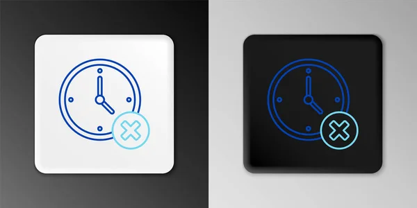 Line Clock Eliminar Icono Aislado Sobre Fondo Gris Símbolo Tiempo — Archivo Imágenes Vectoriales