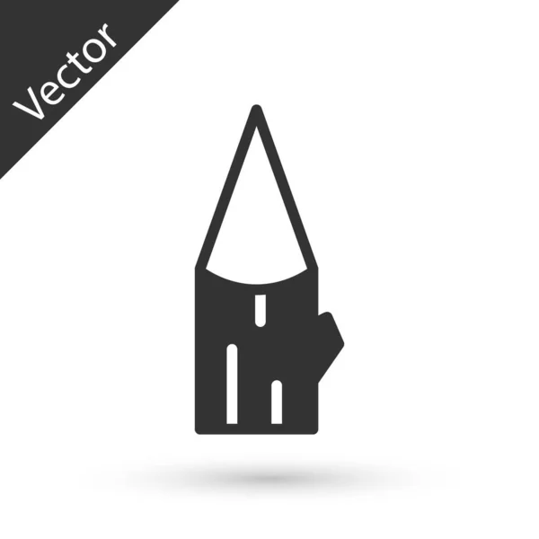 Icono Madera Gris Aislado Sobre Fondo Blanco Vector — Vector de stock