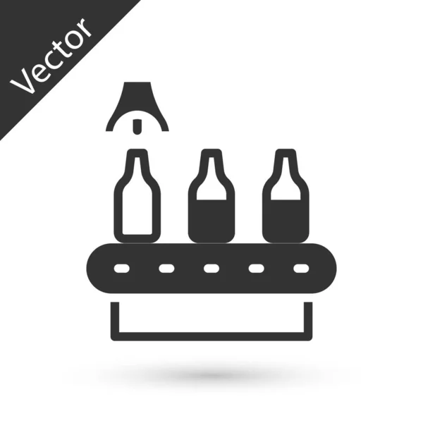 Ligne Production Usine Brasserie Grise Versant Une Boisson Alcoolisée Dans — Image vectorielle