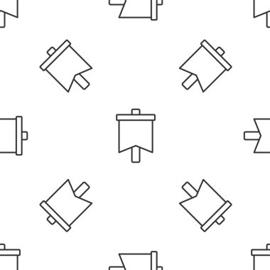 Gri çizgi bayrak simgesi beyaz arka planda kusursuz desen izole etti. Zafer, kazanmak ve zorluk konseptini fethetmek. Vektör.