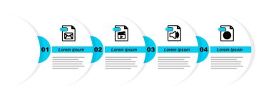 HTML dosya belgesi WMA MOV ve EML simgesini ayarla. Vektör.