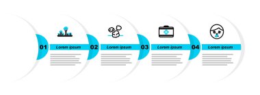 Çizgi Akan Burun İlk Yardım Çantası Toz ve Küf Simgesi. Vektör.