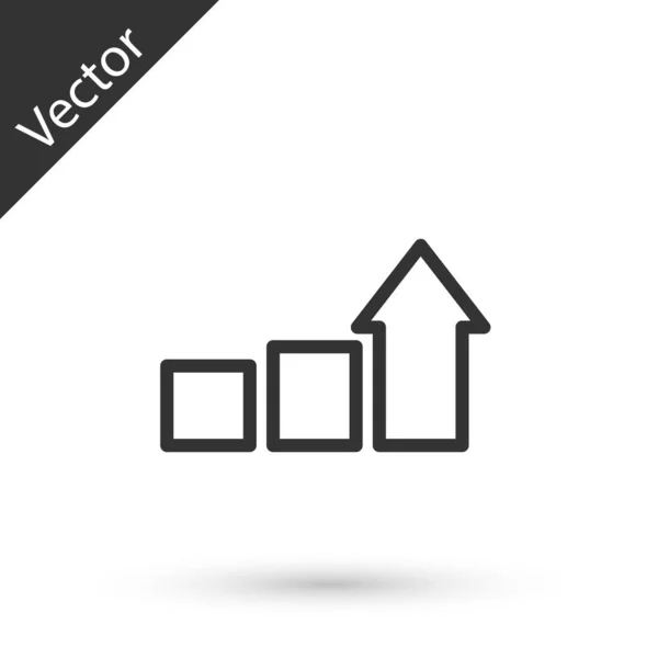 그레이 아이콘은 배경에서 분리되었습니다 수익의 증가입니다 Vector — 스톡 벡터