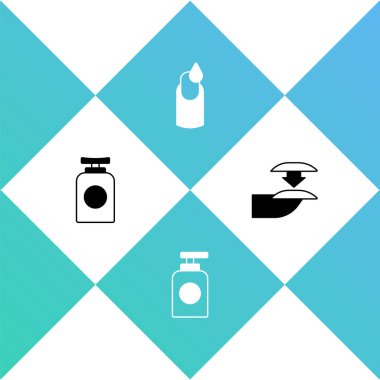 El kremi, manikür ve sahte tırnak ikonu seti. Vektör.