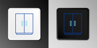 Çizgi Gardırobu simgesi gri arkaplanda izole edildi. Renkli taslak konsepti. Vektör.