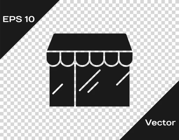 Black Shopping Gebäude Oder Marktladen Symbol Isoliert Auf Transparentem Hintergrund — Stockvektor