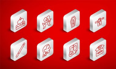 Hipnoz Kalbi 'ni sigara içtiği için çapraz ölümle değiştir. Akciğer röntgeni tanısı, kalp atışı, gırtlak kanseri ve sigara ikonu artsın. Vektör.