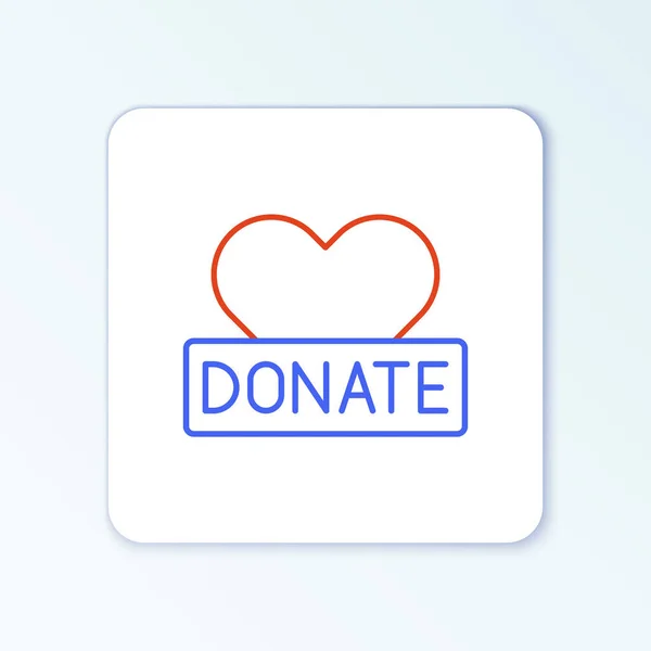 Icono Donación Línea Caridad Aislado Sobre Fondo Blanco Donar Dinero — Vector de stock