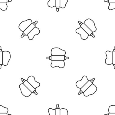 Hamur ikonu üzerindeki gri çizgili iğne beyaz arka planda izole edilmiş pürüzsüz desen. Vektör