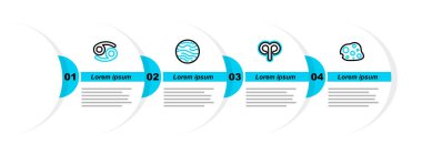 Asteroid, Koç burcu, Venüs Gezegeni ve Kanser ikonu. Vektör