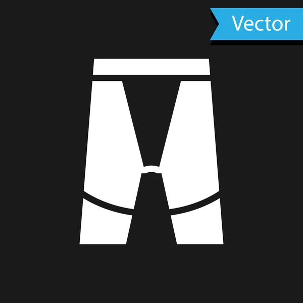 Иконка Белых Велосипедных Шорт Выделена Черном Фоне Вектор — стоковый вектор