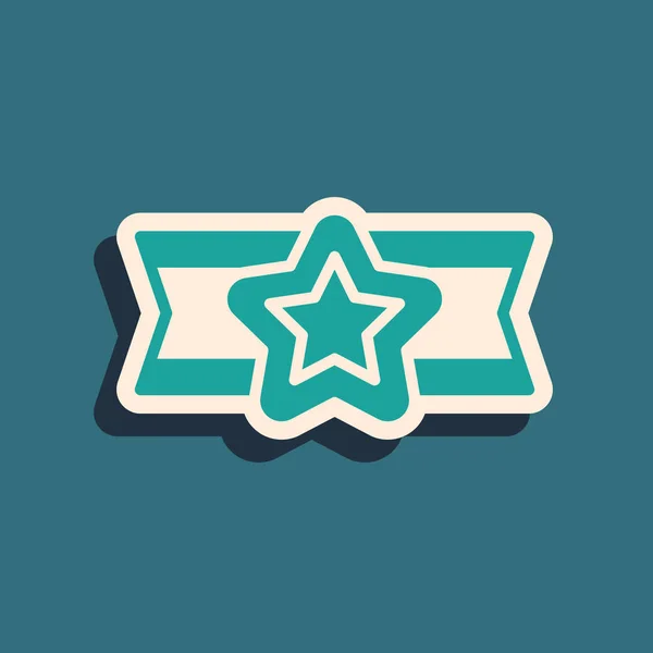 Green Star American Military Icon Isolated Green Background Military Badges — Stockvektor