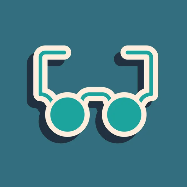Ícone Óculos Verdes Isolado Fundo Verde Símbolo Quadro Óculos Estilo —  Vetores de Stock