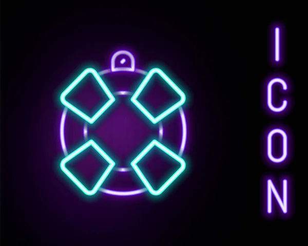 Świecąca Neonowa Ikona Lifeboy Odizolowana Czarnym Tle Symbol Pasa Ratunkowego — Wektor stockowy