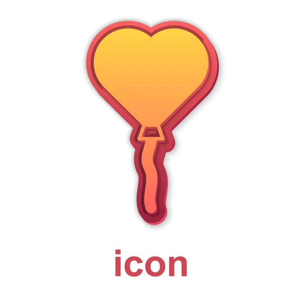 Goldene Luftballons Herzform Mit Schleifensymbol Auf Weißem Hintergrund Valentinstag Vektor — Stockvektor
