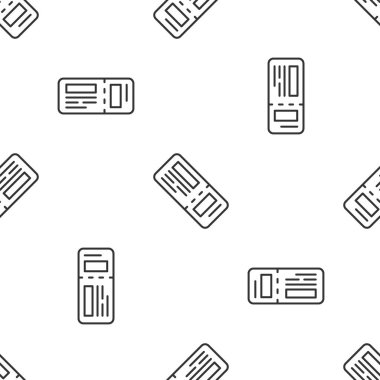 Gri Hat Havayolları bilet ikonu beyaz arka planda kusursuz bir desen izole etti. Uçak bileti. Vektör