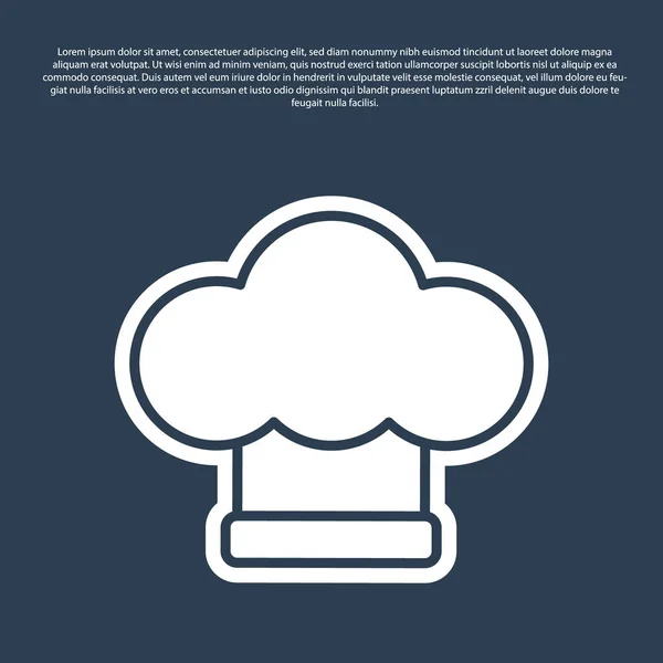 Μπλε Γραμμή Chef Εικονίδιο Καπέλο Απομονώνονται Μπλε Φόντο Σύμβολο Μαγειρικής — Διανυσματικό Αρχείο