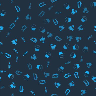 Çocuk oyuncağı, Muffin, Kokteyl ve Şampanya şişesini kusursuz bir şekle sokun. Vektör