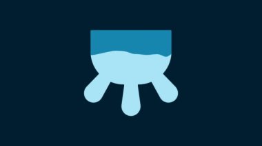 White Udder icon isolated on blue background. 4K Video motion graphic animation.