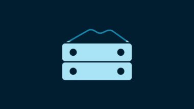 White Bag of flour icon isolated on blue background. 4K Video motion graphic animation.