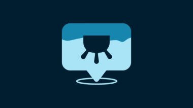 White Udder icon isolated on blue background. 4K Video motion graphic animation.