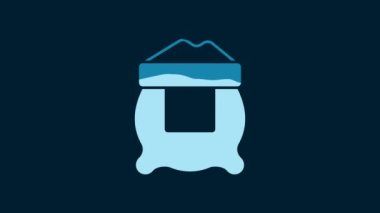 White Bag of flour icon isolated on blue background. 4K Video motion graphic animation.