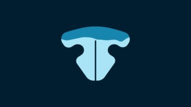 White Cat nose icon isolated on blue background. 4K Video motion graphic animation.