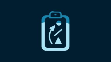 White Planning strategy concept icon isolated on blue background. Baseball cup formation and tactic. 4K Video motion graphic animation.