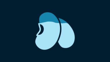 White Beans icon isolated on blue background. 4K Video motion graphic animation.