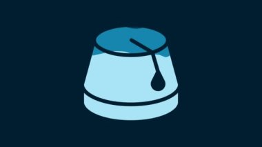 White Turkish hat icon isolated on blue background. 4K Video motion graphic animation.