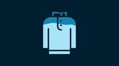 White Shirt kurta icon isolated on blue background. 4K Video motion graphic animation.