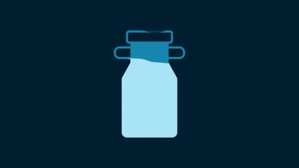 White Can Container Milk Icon Isolated Blue Background Video Motion — Stockvideo