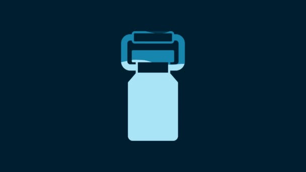 Δοχείο White Can Για Εικονίδιο Γάλακτος Που Απομονώνεται Μπλε Φόντο — Αρχείο Βίντεο