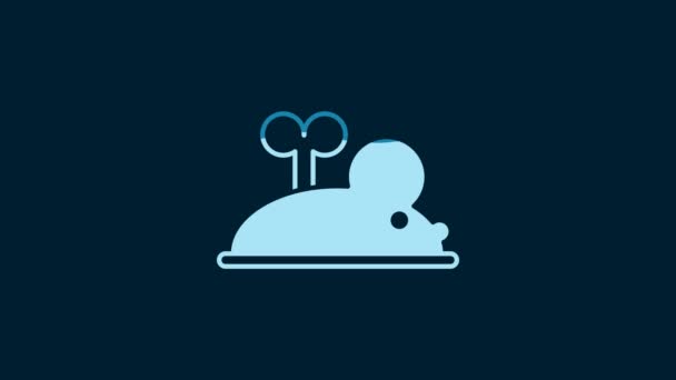 White Clockwork Mouse Icon Isolated Blue Background Wind Mouse Toy — Stok video