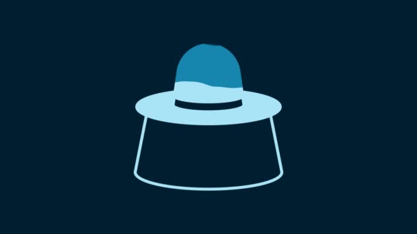 White Beekeeper Protect Hat Icon Isolated Blue Background Special Protective — Wideo stockowe