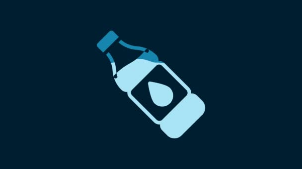 White Bottle Water Icon Isolated Blue Background Soda Aqua Drink — Stockvideo