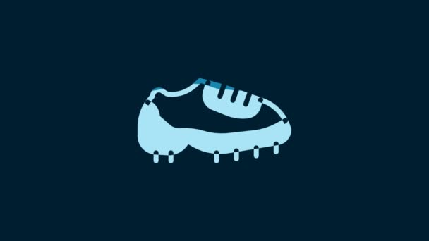 White Baseball Boot Icon Isolated Blue Background Video Motion Graphic — Stockvideo