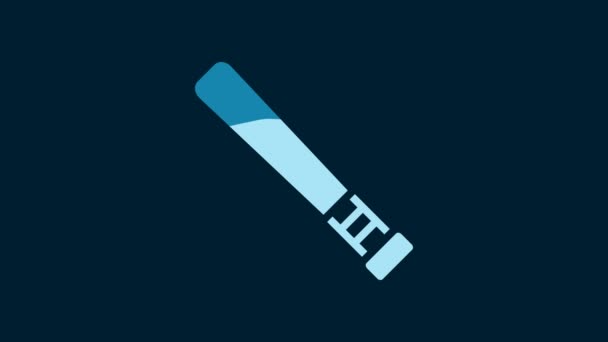 White Baseball Bat Icon Isolated Blue Background Video Motion Graphic — Vídeo de Stock
