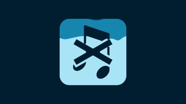 White Speaker Mute Icon Isolated Blue Background Sound Icon Volume — Vídeos de Stock